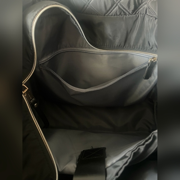 Joan & David Quilted Black Tote with Front Zip Pockets - Picture 5 of 10